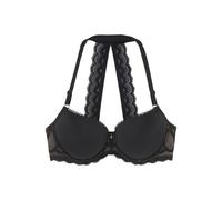 Neckholder-BH LASCANA, Damen, Gr. 70, Cup E, schwarz, Microtouch, Obermaterial: 90% Polyamid, 10% Elasthan, BHs BH Spitzenwäsche Spitzen-BH Neckholder-BH, mit dekorativem Spitzenrücken und Komfort-Nac