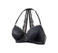 Neckholder-BH LASCANA Gr. 80, Cup D, schwarz Damen BHs Bügel-BH Spitzen-BH Neckholder-BH Spitzenwäsche BH Große Größen-BHs Dessous mit softem Neckholder und Spitzenrücken, sexy (62429908-80)