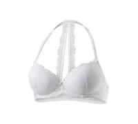 Neckholder-BH LASCANA Gr. 100, Cup C, weiß Damen BHs Bügel-BH Spitzen-BH Neckholder-BH Spitzenwäsche BH Große Größen-BHs Dessous mit softem Neckholder und Spitzenrücken, sexy (30580466-100)