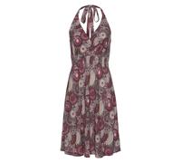 Neckholderkleid LASCANA, Damen, Gr. 36, N-Gr, lila (lila, bedruckt), Jersey, Obermaterial: 100% Viskose, bedruckt, figurumspielend kniefrei, tiefer V-Ausschnitt, Kleider, mit Alloverprint und V-Aussch