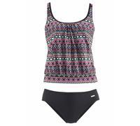 Oversize-Tankini LASCANA Gr. 44, N-Gr, bunt (schwarz, bunt) Damen Bikini-Sets (787738-44) schwarz, bunt