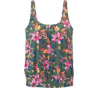 Tankini-Top LASCANA "Malia", Damen, Gr. 44, N-Gr, oliv bedruckt, Microfaser, Microfaser, Polyamid, bedruckt, floral, Bikini-Oberteile, mit lockerem Schnit und tropischem Print (71737831-44) oliv bedru