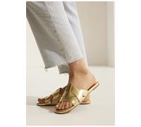 Pantolette LASCANA "Mule, Sommerschuh, offener Schuh, Sandale", Damen, Gr. 41, gold (goldfarben), Obermaterial: 100% Lederimitat. Decksohle: 100% Lederimitat. Futter: 100% Lederimitat. Laufsohle: 100%