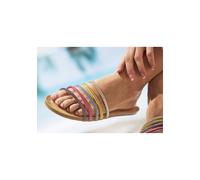 Pantolette LASCANA "Mule, Sandale, offener Schuh, Sommerschuh", Damen, Gr. 36, silber (silberfarben, multi), Obermaterial: 100% Synthetik. Decksohle: 100% Rindsleder. Laufsohle: 100% Synthetik, mehrfa