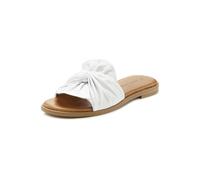 Pantolette LASCANA "Mule, Sandale, offener Schuh, Sommerschuh", Damen, Gr. 39, weiß, Obermaterial: 100% Lammleder. Decksohle: 100% Rindsleder. Futter: 100% Schweinsleder. Laufsohle: 100% Synthetik, un