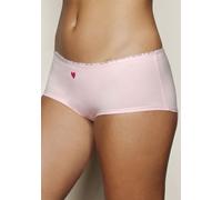 Panty LASCANA, Damen, Gr. 40/42, rot (rot, creme, rosa), Single Jersey, Obermaterial: 95% Baumwolle, 5% Elasthan. Spitze: 90% Polyamid, 10% Elasthan, bedruckt, gemustert, unifarben mit Farbeinsätzen,