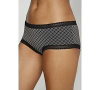 LASCANA Panty, (3 St.), mit grafischer Spitze 40/42, 3 St. schwarz Damen Cotton made in Africa Panty 40/42, 3 St. schwarz
