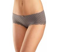 Panty LASCANA, Damen, Gr. 44/46, grau (taupe, uni, gepunktet, gestreift), Jersey, Obermaterial: 95% Baumwolle, 5% Elasthan. Spitze: 87% Polyamid, 13% Elasthan, gepunktet, gestreift, unifarben, körpern