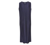 Plisseekleid LASCANA, Damen, Gr. 46, N-Gr, navy, Jersey, Obermaterial: 88% Polyester, 12% Elasthan, unifarben, figurumspielend ca. Mitte Wade, Rundhals, Kleider, in Midilänge, Trägerkleid, Sommerkleid