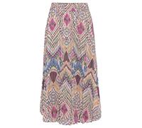 Plisseerock LASCANA, Damen, Gr. 36, bunt (bunt bedruckt), Chiffon, Obermaterial: 100% Polyester. Futter: 100% Polyester, bedruckt, figurumspielend ca. Mitte Wade, Röcke, aus leichter Chiffonware, Midi