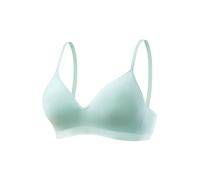 Push-up-BH LASCANA "COMFY BRA", Damen, Gr. 90, Cup B, blau (air), Piqué, Obermaterial: 50% Baumwolle, 33% Polyamid, 14% Polyester, 3% Elasthan, Basic, BHs Push-up-BH, ohne Bügel aus Baumwolle mit Stru