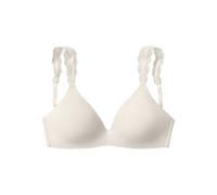 Push-up-BH LASCANA, Damen, Gr. 90, Cup C, beige (creme), Microtouch, Obermaterial: 60% Polyamid, 35% Polyester, 5% Elasthan, BHs Push-up-BH, ohne Bügel mit wunderschönen Spitzenträgern, Dessous (88916