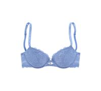 Push-up-BH LASCANA "BH mit Bügel, Spitzen-BH", Damen, Gr. 80, Cup A, blau (hellblau), Spitze, Obermaterial: 60% Polyamid, 35% Polyester, 5% Elasthan, BHs Push-up-BH, mit herausnehmbaren Kissen, sexy D