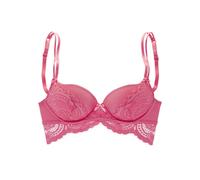 Push-up-BH LASCANA "Valentina", Damen, Gr. 80, Cup C, pink, Microtouch, Obermaterial: 60% Polyamid, 35% Polyester, 5% Elasthan, BHs Push-up-BH, mit extravaganten Spitzendetails, Dessous (72323765-80)