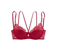 Push-up-BH LASCANA "Samara", Damen, Gr. 70, Cup C, rot, Spitze, Obermaterial: 90% Polyamid, 10% Elasthan, BHs Push-up-BH, mit verführerischem Zierbändchen und Cut-Out, sexy Dessous, Amira (63255428-70