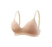Push-up-BH LASCANA "COMFY BRA", Damen, Gr. 85, Cup B, braun (toffee), Piqué, Obermaterial: 50% Baumwolle, 33% Polyamid, 14% Polyester, 3% Elasthan, Basic, BHs Push-up-BH, ohne Bügel aus Baumwolle, Bas