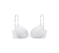 Push-up-BH LASCANA, Damen, Gr. 70, Cup D, weiß, Microtouch, Obermaterial: 60% Polyamid, 35% Polyester, 5% Elasthan, BHs Push-up-BH, mit sexy Bänderoptik vorn, Dessous (70858910-70) weiß