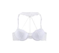 Push-up-BH LASCANA, Damen, Gr. 75, Cup B, weiß, Spitze, Obermaterial: 60% Polyamid, 35% Polyester, 5% Elasthan, BHs Push-up-BH, mit dekorativem Spitzenrücken im Bänderdesign, sexy Dessous (24128069-75