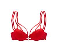 Push-up-BH JETTE, Damen, Gr. 70, Cup C, rot, Spitze, Obermaterial: 60% Polyamid, 35% Polyester, 5% Elasthan, BHs, mit Bügel und aufregenden Ring- und Bänderdetails, sexy Dessous (26878204-70) rot