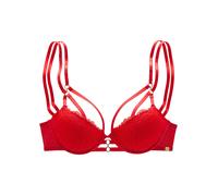 Push-up-BH JETTE, Damen, Gr. 80, Cup C, rot, Spitze, Obermaterial: 60% Polyamid, 35% Polyester, 5% Elasthan, BHs, mit Bügel und aufregenden Ring- und Bänderdetails, sexy Dessous (26878204-80) rot