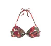 Push-Up-Bikini-Top LASCANA "Ava", Damen, Gr. 40, Cup A, rot (rot bedruckt), Recycling-Polyamid, bedruckt, Bikini-Oberteile, im tropischen Design (68171763-40) rot bedruckt