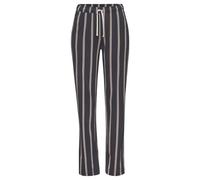 Pyjamahose LASCANA, Damen, Gr. 40/42, N-Gr, grau (anthrazit gestreift), Single Jersey, Obermaterial: 50% Baumwolle, 50% Viskose, gestreift, Basic, Basic lang, Hosen Pyjamahose, mit Druck (12009602-40)