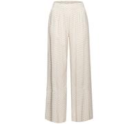 Pyjamahose LASCANA, Damen, Gr. 34, N-Gr, beige (beige, weiß, gemustert), Web, Obermaterial: 100% Viskose, gemustert, weit lang, Hosen Pyjamahose, mit edlem Allover-Muster, Topseller (81514212-34) beig
