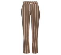 Pyjamahose LASCANA, Damen, Gr. 44/46, N-Gr, braun (braun gestreift), Single Jersey, Obermaterial: 50% Baumwolle, 50% Viskose, gestreift, Basic, Basic lang, Hosen Pyjamahose, mit Druck (97597534-44) br