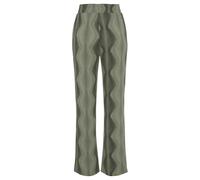 LASCANA Pyjamahose Damen Dunkelgrün bedruckt Gr.32/34