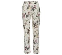 Pyjamahose LASCANA, Damen, Gr. 32/34, N-Gr, beige (ecru geblümt), Single Jersey, Obermaterial: 50% Baumwolle, 50% Viskose, geblümt, Basic, Basic lang, Hosen Pyjamahose, mit Druck (41791424-32) ecru ge