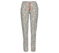 Schlafhose LASCANA, Damen, Gr. 32/34, N-Gr, beige (ecru), Single Jersey, Obermaterial: 60% Polyester, 36% Viskose, 4% Elasthan, geblümt, loose fit lang, Hosen Schlafhose, im Blumen Allover-Druck (5878