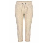 Relaxhose LASCANA, Damen, Gr. 48/50, N-Gr, beige (beige, meliert), Interlock, Obermaterial: 90% Baumwolle, 10% Polyester, meliert, unifarben, Basic, bequem 7/8-Länge, Hosen Relaxhose, mit 7/8-Beinläng
