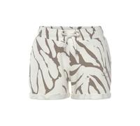 Relaxshorts LASCANA, Damen, Gr. 36/38, N-Gr, beige (beige, taupe), Sweatware, Obermaterial: 60% Baumwolle, 40% Polyester, gemustert, bestickt, casual, bequem kurz, Hosen, mit seitlichen Taschen und Lo