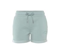 Relaxshorts LASCANA, Damen, Gr. 36/38, N-Gr, grün (mint), Sweatware, Obermaterial: 60% Baumwolle, 40% Polyester, unifarben, bestickt, Basic, bequem kurz, Hosen, mit seitlichen Taschen und Logostickere