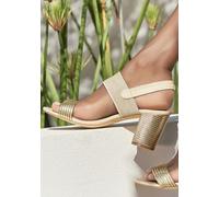 Riemchensandalette LASCANA Gr. 37, goldfarben Damen Schuhe Schaftsandaletten Sandale, Sommerschuh mit Blockabsatz VEGAN (65678168-37) goldfarben