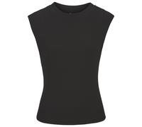 Ripptanktop LASCANA, Damen, Gr. 40/42, schwarz, Feinripp, Obermaterial: 95% Baumwolle, 5% Elasthan, unifarben, modisch, figurbetont hüftlang, hoch geschlossener Ausschnitt, ohne Ärmel, Tops, mit breit