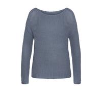 Rundhalspullover LASCANA Gr. 40/42, blau Damen Pullover Grobstrickpullover aus weichem Grobstrick Bestseller (67304306-40)