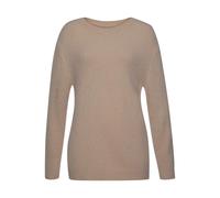 Rundhalspullover LASCANA Gr. 32/34, braun (camelfarben) Damen Pullover Rundhalspullover mit Flausch-Effekt Bestseller (38789240-32)