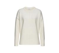 Rundhalspullover LASCANA, Damen, Gr. 40/42, beige (creme), Strick, Obermaterial: 53% Polyester, 37% Polyacryl, 10% Polyamid, unifarben, modisch, figurumspielend hüftlang, Rundhals, Langarm, Pullover F