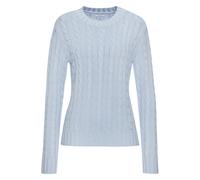 Rundhalspullover LASCANA, Damen, Gr. 32/34, blau (hellblau), Strick, Obermaterial: 50% Baumwolle, 50% Polyacryl, unifarben, figurumspielend hüftlang, Rundhals, Rippstrickbündchen, Pullover Rundhalspul