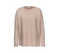 Rundhalspullover LASCANA, Damen, Gr. 44/46, rot (rosenholz), Strick, Obermaterial: 53% Polyester, 37% Polyacryl, 10% Polyamid, unifarben, figurumspielend hüftlang, Rundhals, Pullover Rundhalspullover,