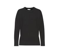 Rundhalspullover LASCANA, Damen, Gr. 44/46, schwarz, Strick, Obermaterial: 53% Polyester, 37% Polyacryl, 10% Polyamid, unifarben, modisch, figurumspielend hüftlang, Rundhals, Langarm, Pullover Feinstr