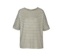 LASCANA Rundhalsshirt Damen khaki gestreift Gr.32/34