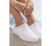 Sabot LASCANA "Sneaker, Slip-In-Sneaker" Gr. 42, weiß (weiß, flieder) Damen Schuhe (51135648-42) weiß, flieder