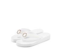 Badezehentrenner LASCANA "Sandale, Badeschuh, Pantolette, Badelatsche, Flip Flop", Damen, Gr. 44, weiß, Obermaterial: 100% Textilmaterial. Decksohle: 100% Synthetik. Futter: 100% Textilmaterial. Laufs