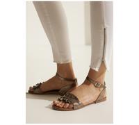 Sandale LASCANA "Sommerschuh", Damen, Gr. 40, gold (antikgoldfarben), Obermaterial: 100% Ziegenleder. Futter: 100% Schweinsleder. Decksohle: 100% Rindsleder. Laufsohle: 100% Synthetik, metallic, glänz