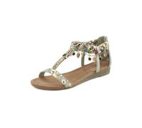 Sandale LASCANA "Sommerschuh, Sandalette, offener Schuh", Damen, Gr. 42, grün, Obermaterial: 50% Lederimitat, 50% Textilmaterial. Decksohle: 100% Lederimitat. Futter: 100% Lederimitat. Laufsohle: 100%