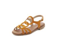 Sandale LASCANA "Sommerschuh", Damen, Gr. 37, orange, Obermaterial: 100% Rindsleder. Decksohle: 100% Textilmaterial. Futter: 100% Textilmaterial. Laufsohle: 100% Synthetik, unifarben, Schuhe Sandale, 