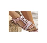 Sandale LASCANA "Sommerschuh, Sandalette", Damen, Gr. 41, rosa (rose), Obermaterial: 100% Lederimitat. Decksohle: 100% Lederimitat. Futter: 100% Lederimitat. Laufsohle: 100% Lederimitat, Glitzer, unif