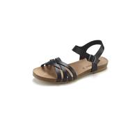 Sandale LASCANA "Sandalette, Sommerschuh", Damen, Gr. 43, schwarz, Obermaterial: 100% Rindsleder. Decksohle: 100% Rindsleder. Laufsohle: 100% Synthetik, unifarben, Schuhe Sandale, aus Leder mit komfor